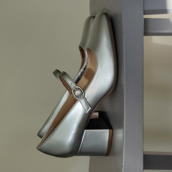 Copper Key Shoes - Copper Key Tinsel Patent Mary Jane Pumps in silver